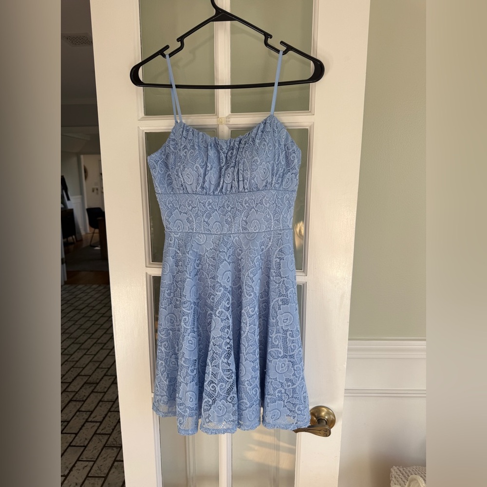 Light Blue Lace Dress city triangles sz small